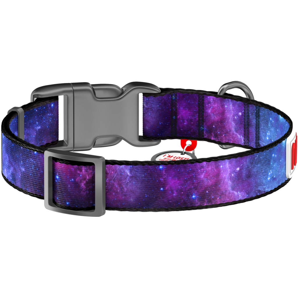 Нашийник для тварин WAUDOG Nylon з QR паспортом "NASA21" пластиковий фастекс M (4502-0148)