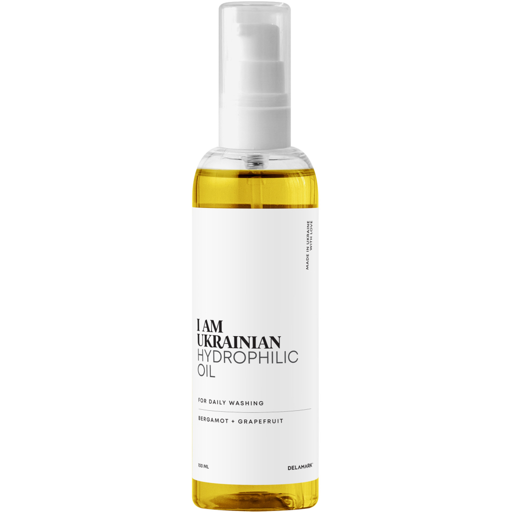 Гідрофільна олія DeLaMark I Am Ukrainian Оливкова для щоденного вмивання Бергамот + Грейпфрут 100 мл (4820152333506)
