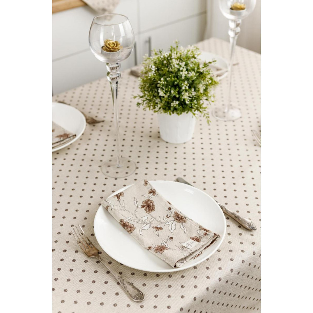 Скатертина Прованс Горох коричневий Господиня 120х136 см (4823093451032) Скатертина Прованс Горох коричневий Господиня 120х136 см (4823093451032)