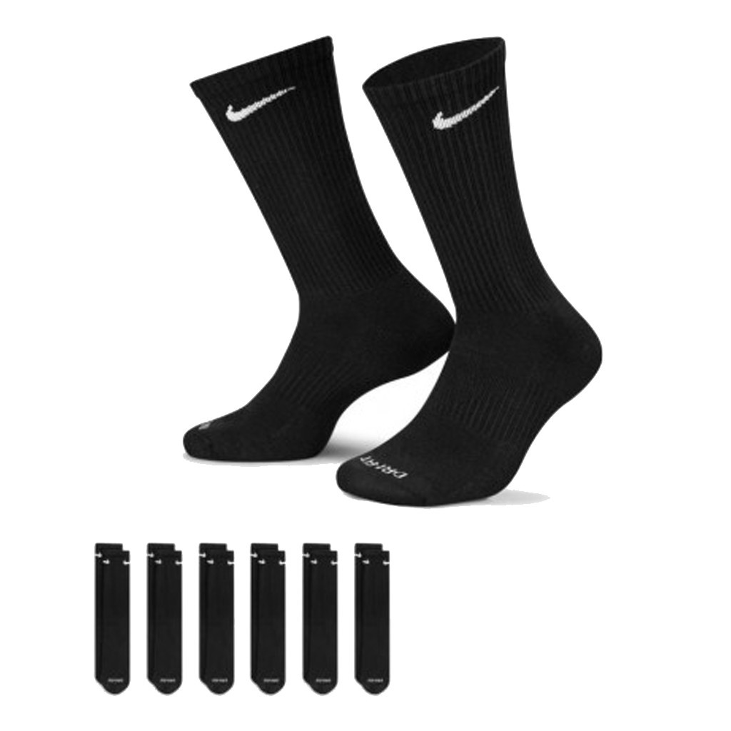Шкарпетки Nike U NK ED PLS CSH CRW 6PR-132 SX6897-010 46-50 6 пар Чорні (193658363624)
