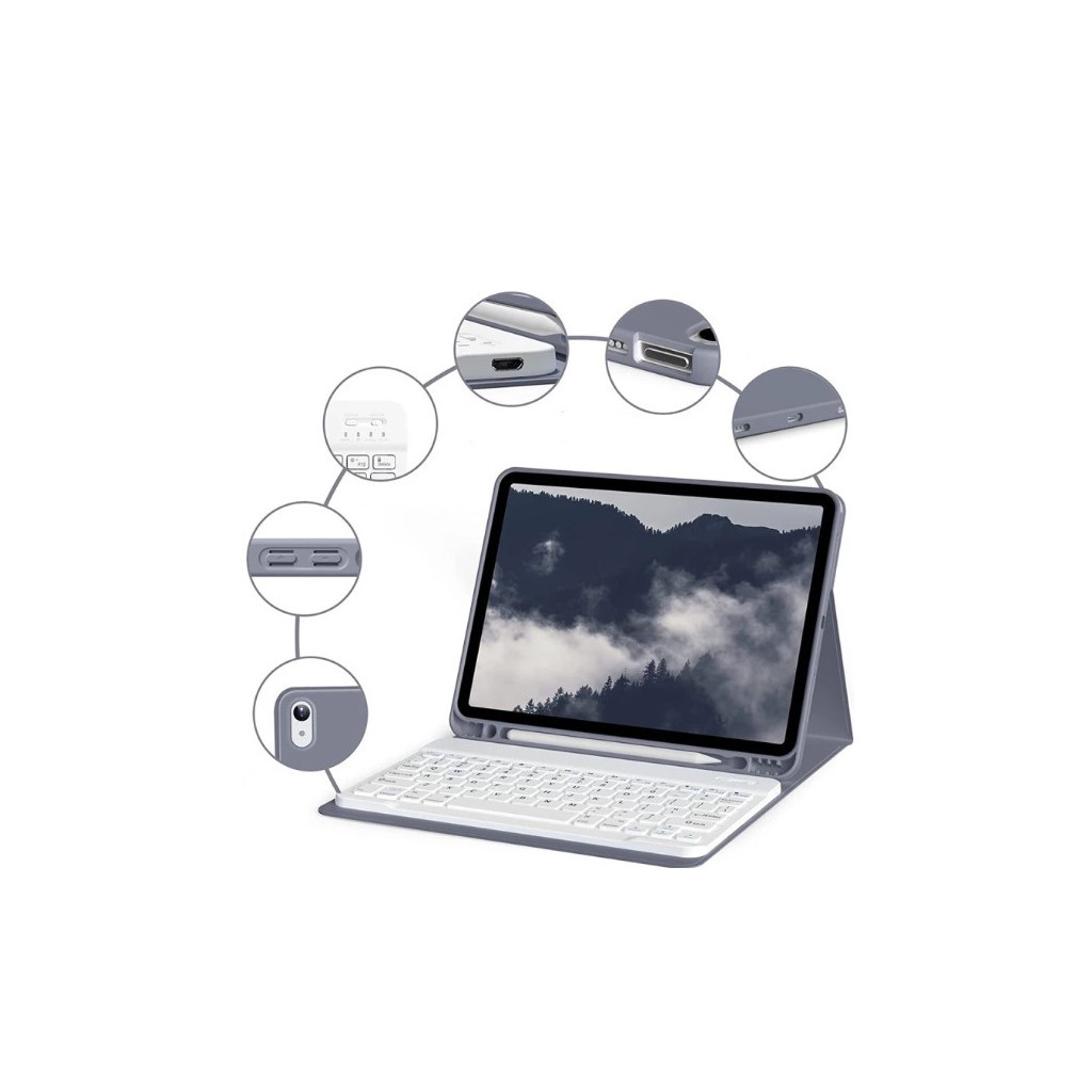 Чохол до планшета BeCover Keyboard Apple iPad 10.2 2019/2020/2021 Purple (711138)