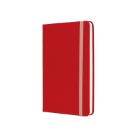 Notebook Optima A5 SQUARE, hard cover, rubber, white block cell, red (O27100-03)
