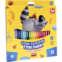 Colored pencils Schoolboy Trihedral With sharpener 24 colors (312110003-UA)