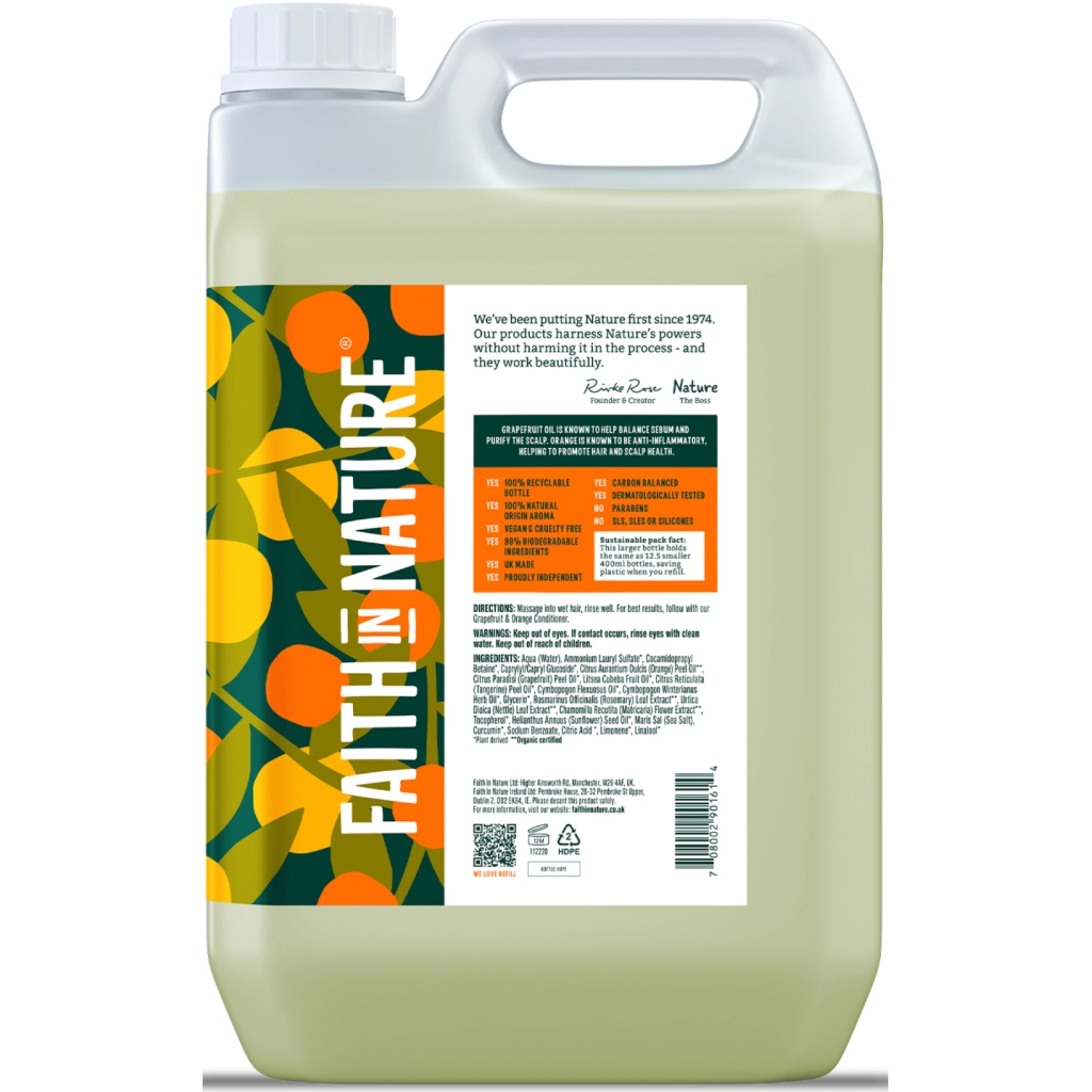 Шампунь Faith in Nature Натуральний З грейпфрутом та апельсином 5 л (708002901614)