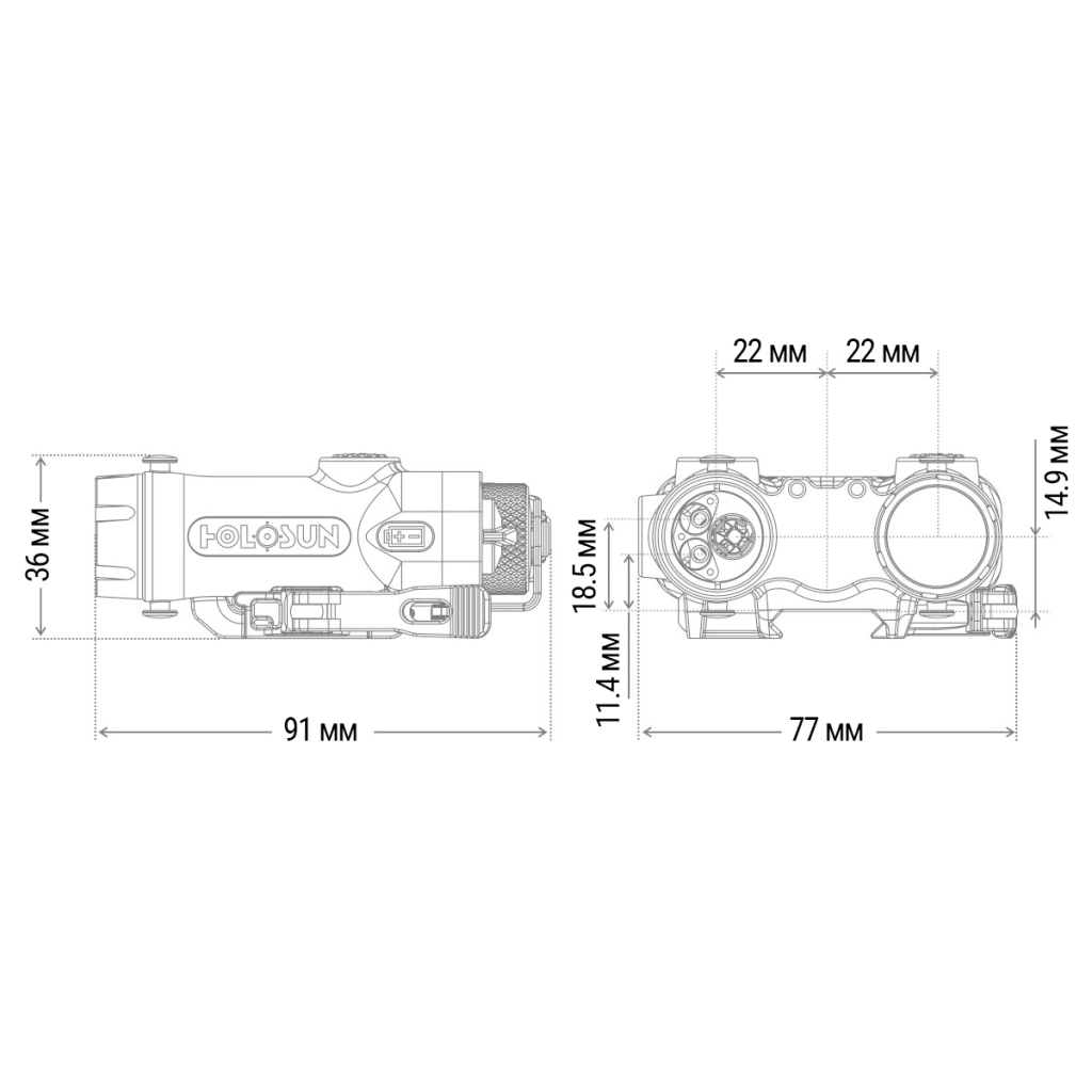 Тактичний блок Holosun LE420-RD (LE420R) Red & IR / White & IR illuminator (747058)