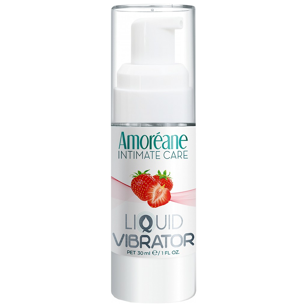 Інтимний гель-змазка Amoreane Рідкий вібратор Strawberry з ароматом полуниці 30 мл (8433345601007)