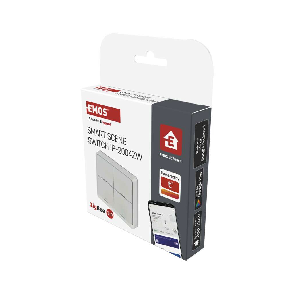 Розумний вимикач EMOS H5013 4 buttons ZigBee 3.0 White (H5013)