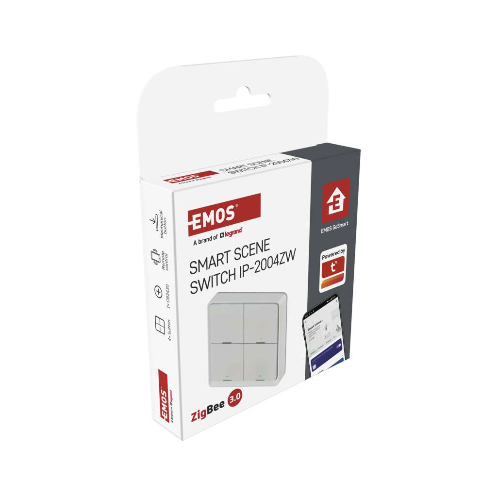 Розумний вимикач EMOS H5013 4 buttons ZigBee 3.0 White (H5013)