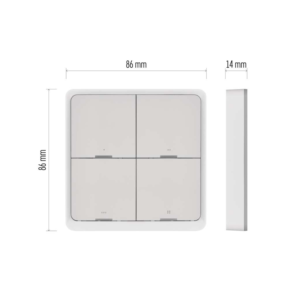 Розумний вимикач EMOS H5013 4 buttons ZigBee 3.0 White (H5013)