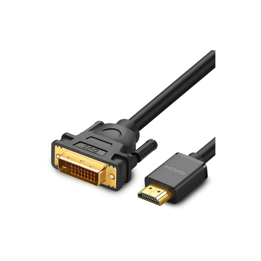 Кабель мультимедійний HDMI M to DVI M 3.0m HD106 black Ugreen (10136) Кабель мультимедійний HDMI M to DVI M 3.0m HD106 black Ugreen (10136)