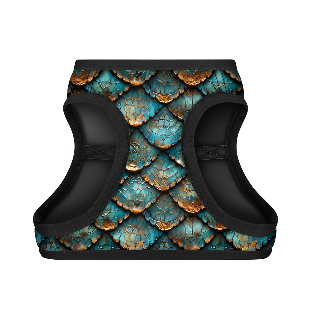 Шлея для собак WAUDOG Clothes м'яка з QR адресником "Луска" XS4 (223-0179)