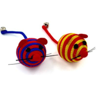 Toy for cats Hippie Pet Mice striped multicolored 4 cm 2 pcs (HIPCT18040)