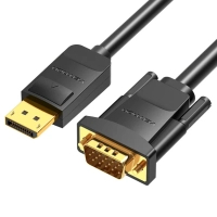 Кабель мультимедійний DP to VGA Cable 1.5M Black VENTION (HBLBG)