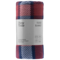 Plaid ARDESTO Fleece 100% polyester, checkered, blue-burgundy 130x160 cm (ART0719PB)