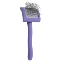 Tauro Pro Line Wooden Curved Rectangular Pet Comb, 25mm Pins, Purple S (TPLB63650)