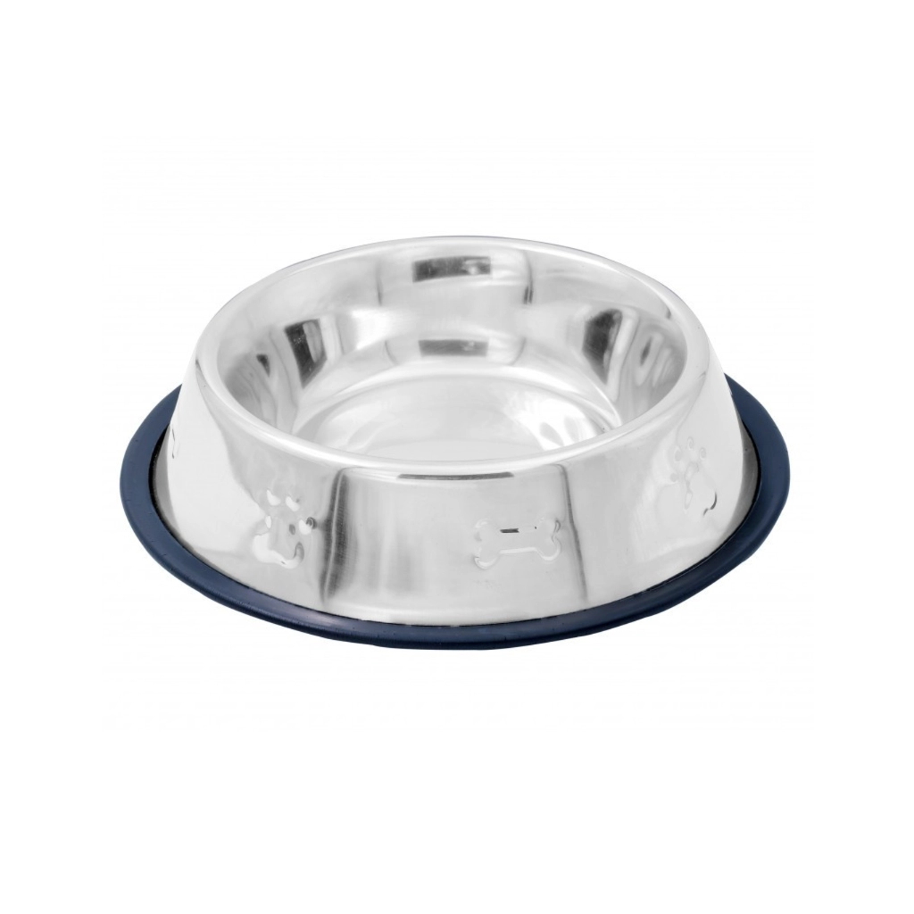 Посуд для собак Swastik Industries Миска металева на гумі з кісткою 2.2 л (2700000022016)