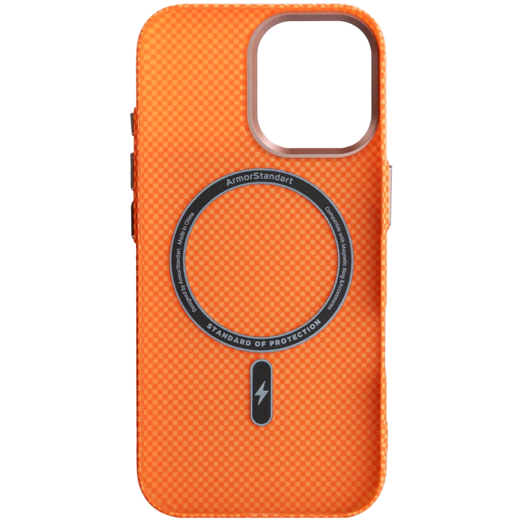 Чохол до мобільного телефона Armorstandart LikeCarbon2 SE MagCase Apple iPhone 17 Kevlar Orange Rose Gold (ARM89167)