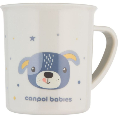Набір дитячого посуду Canpol babies CUTE ANIMALS кружка пластикова, блакитна (4/413_blu2)