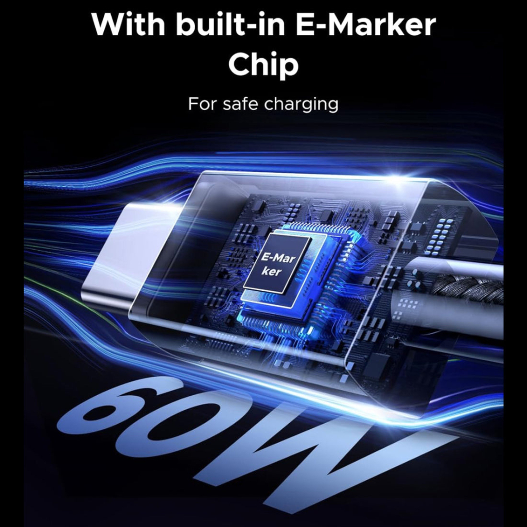 Дата кабель USB-C to USB-C 2.0m PD60W 3A braided L524 gray Ugreen (55775)