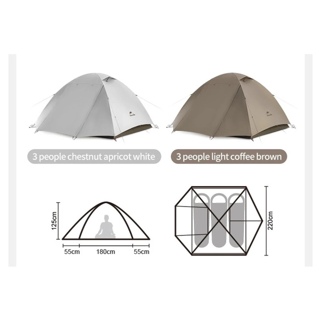 Намет Naturehike Greek Style CNK2300ZP024 світло-кавовий (6977465866356)