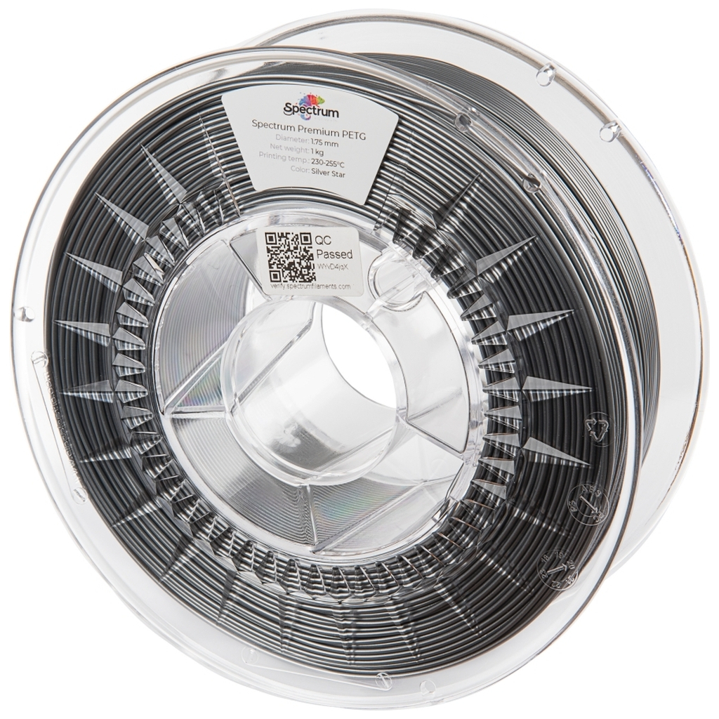 Пластик для 3D-принтера Spectrum PET-G Premium 1.75mm 1kg Silver Star, RAL9007 (80062)