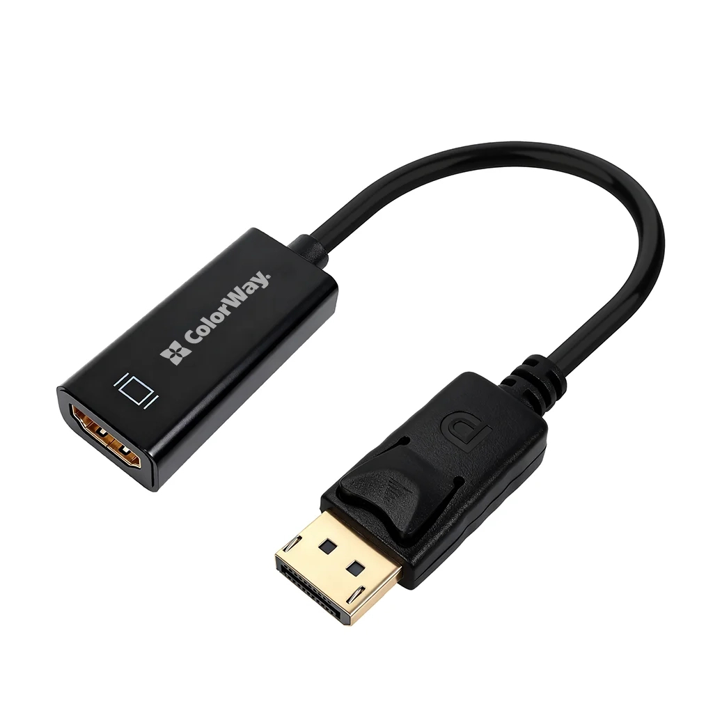 Перехідник HDMI F to DisplayPort M 4K30Hz black ColorWay (CW-AD-DPHD)