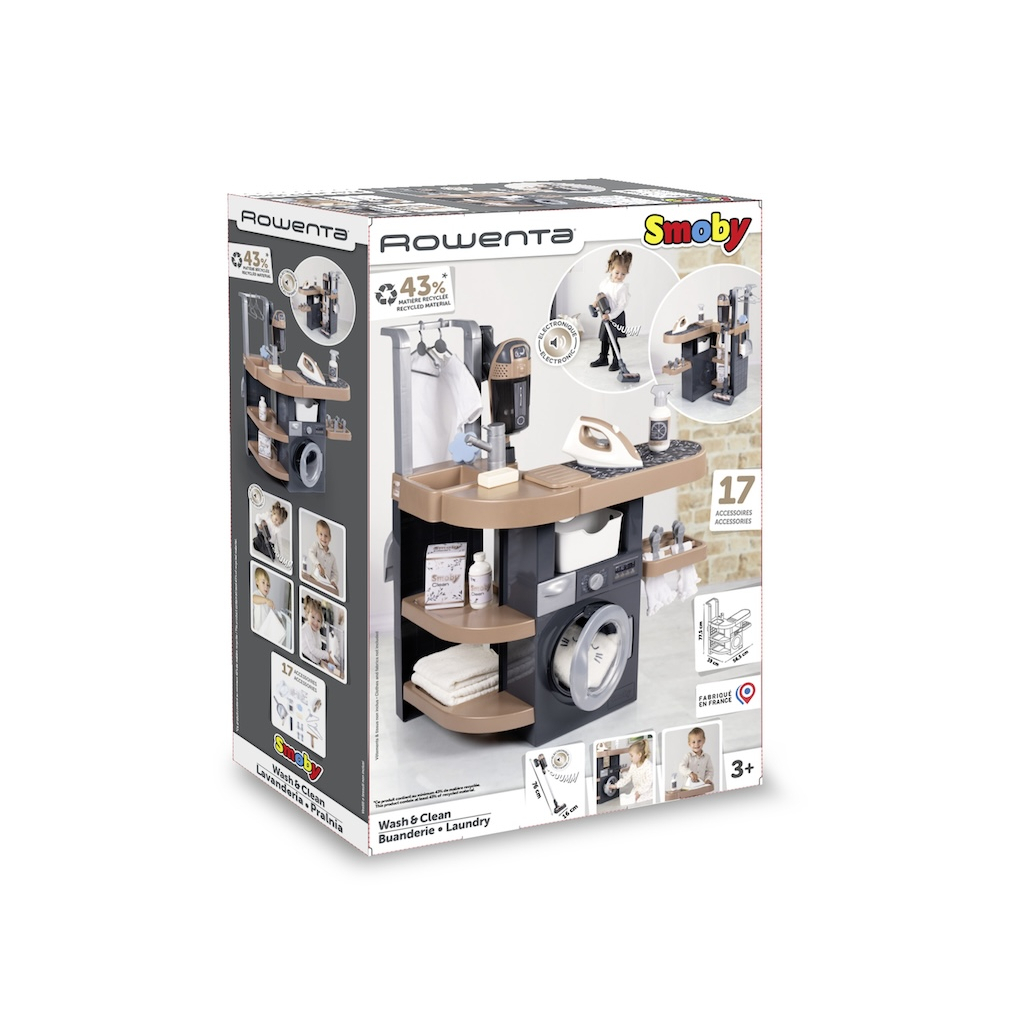 Ігровий набір Smoby Пральна кімната Ровента 3 в 1 з пилососом та аксесуарами (7600330327)