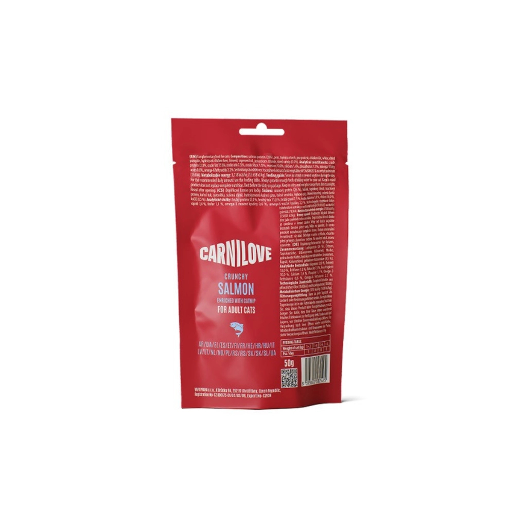 Ласощі для котів Carnilove Crunchy Snack Salmon with Catnip 50 г (8595602582525)