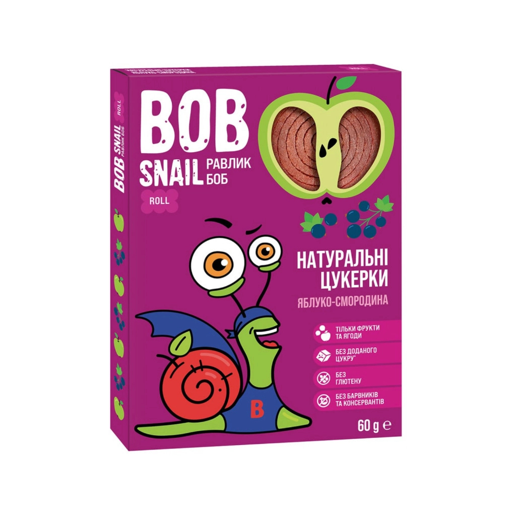Цукерка Bob Snail Яблуко, чорна смородина 60 г (1740744)