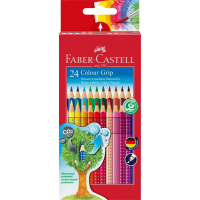Colored pencils Faber-Castell Grip watercolor, three-sided, 24 colors (112424) (15116)