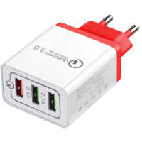 Зарядний пристрій XoKo QC-300 3 USB Qualcom 3.0 4.8A Red (QC-300-RD)