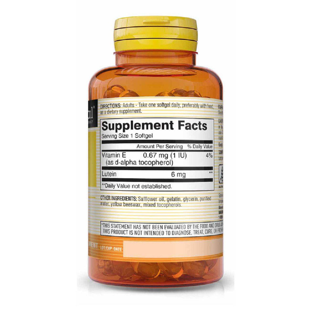 Антиоксидант Mason Natural Лютеїн 6мг, Lutein, 60 гелевих капсул (MAV13665)