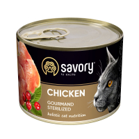 Wet food for cats Savory Cat Can Adult Sterilized chicken 200 g (4820232630754)