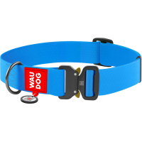 Animal collar WAUDOG Waterproof with QR passport XXL W 40 mm L 43-70 cm (blue) (28012)