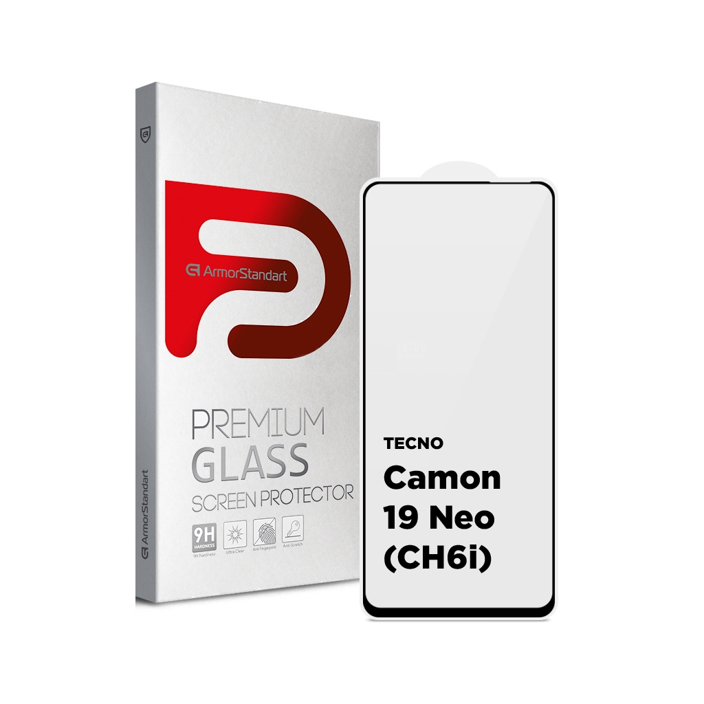 Скло захисне Armorstandart Full Glue TECNO Camon 19 Neo (CH6i) Black (ARM62087)