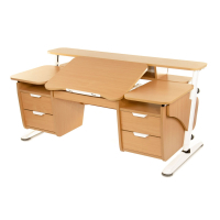 Desk Pondi Ergonomic transformer with 2 cabinets Beech-white (BK411BL)