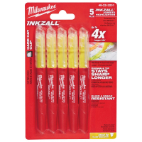 Marker set Milwaukee InkZAll text markers yellow, 5 pcs (48223201)