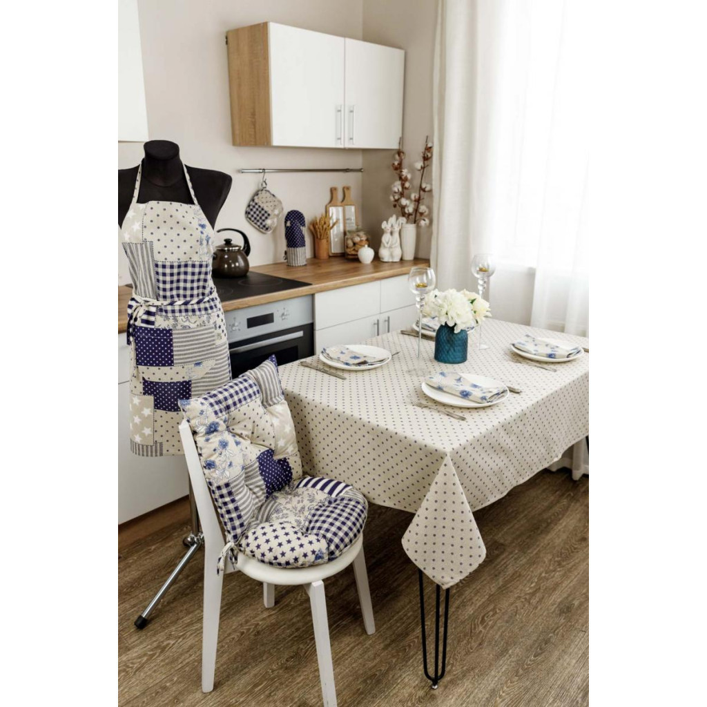 Скатертина Прованс Горох синій Господиня 120х136 см (4823093451001) Скатертина Прованс Горох синій Господиня 120х136 см (4823093451001)