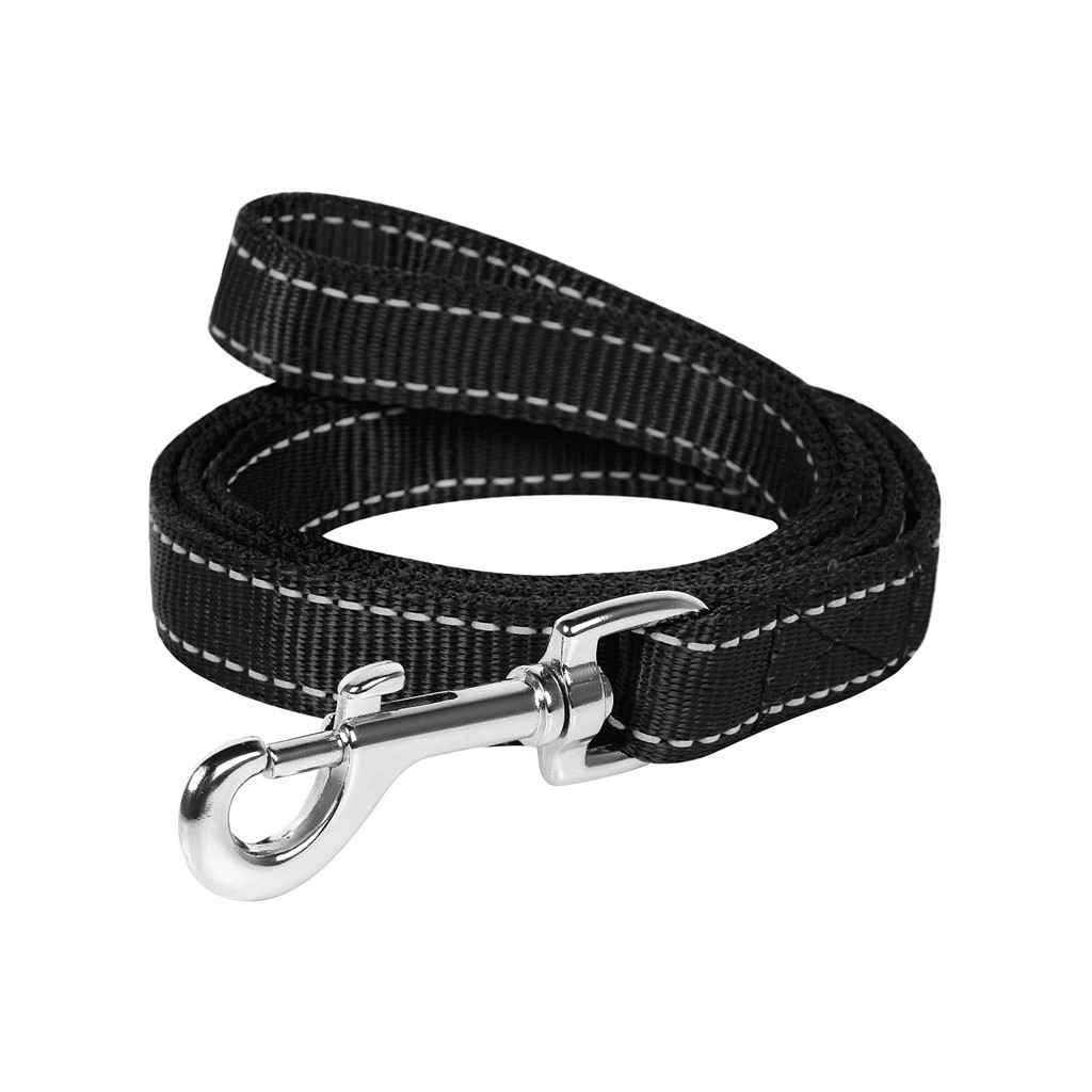 Повідець для собак Dog Extreme з нейлону подвійний Ш 20 мм Д 122 см чорний (42981)