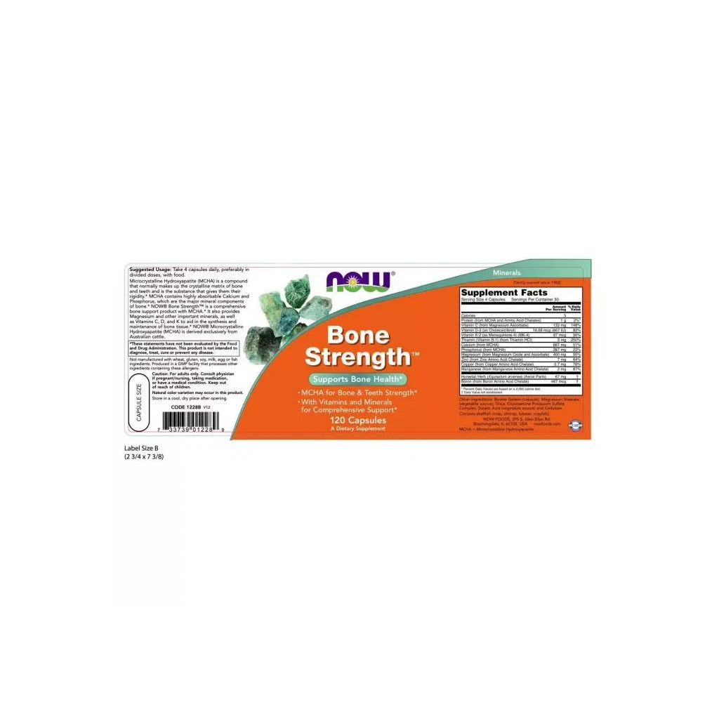Вітамінно-мінеральний комплекс Now Foods Міцні Кістки, Bone Strength, 120 капсул (NF1228) Вітамінно-мінеральний комплекс Now Foods Міцні Кістки, Bone Strength, 120 капсул (NF1228)