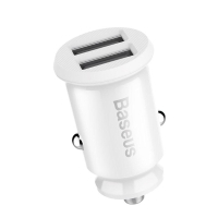 Зарядний пристрій Baseus Grain Metal 3.1A/2USB White (CCALL-ML02)