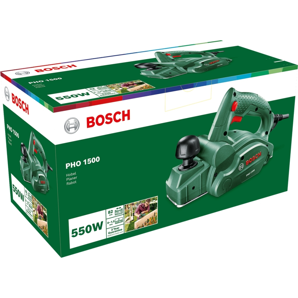 Електрорубанок Bosch PHO 1500 280Вт 82мм до 1.5мм 2.55кг (0.603.2A4.000)