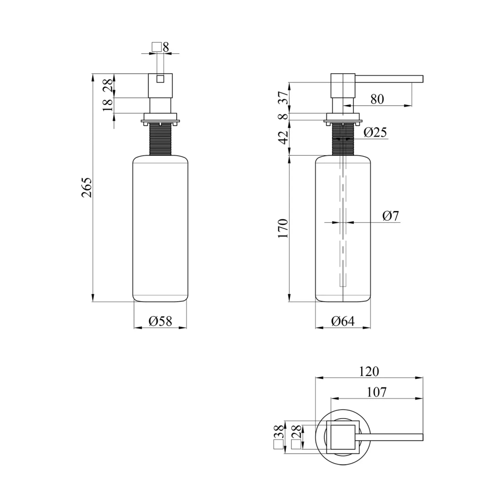 Дозатор для рідкого мила Kroner C008 (CV030017)