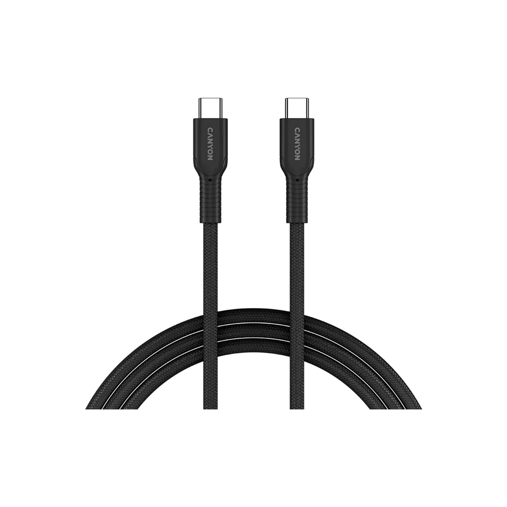 Дата кабель USB-C to USB-C 1.0m OnWire 60CL C-C 60W COLOR Braided 1m Black Canyon (CND-CCAP60AB10B)