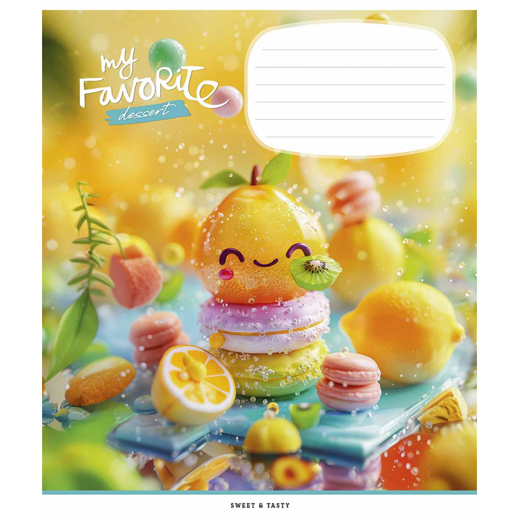 Зошит Школярик Favorite desserts 12 аркушів клітинка (012-3454K)