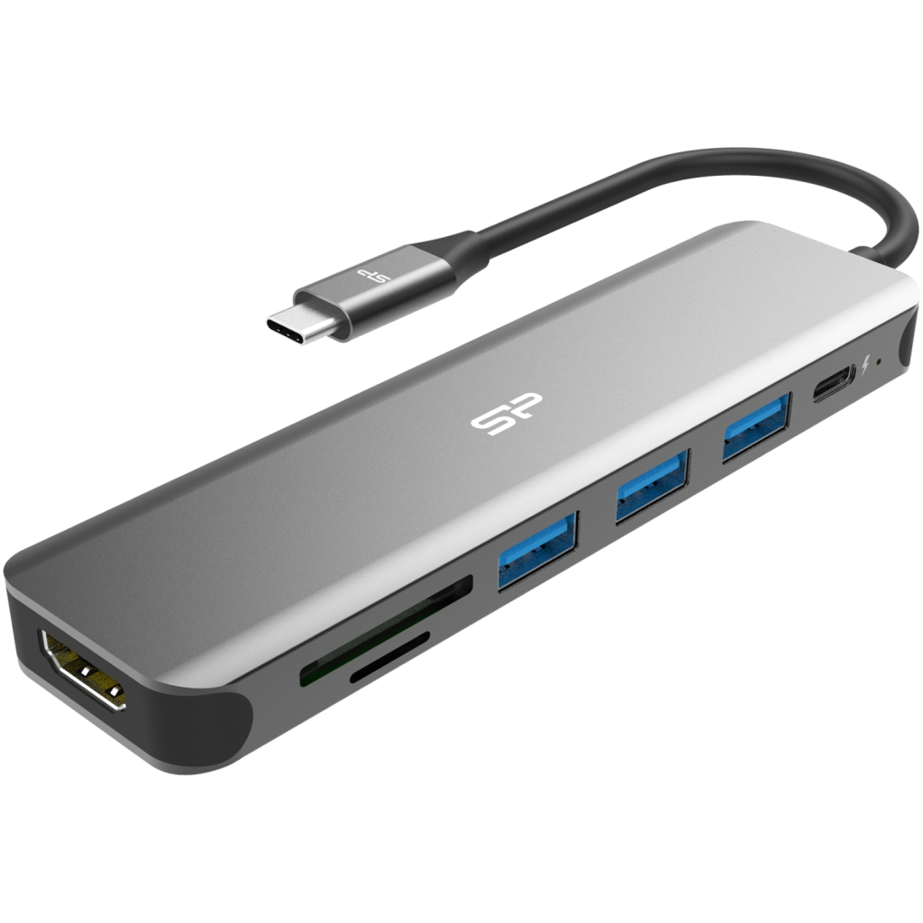 Порт-реплікатор Silicon Power Docking Station USB-C 7-in-1 Boost SU20 Silver Aluminum (SPU3C07DOCSU200G) Порт-реплікатор Silicon Power Docking Station USB-C 7-in-1 Boost SU20 Silver Aluminum (SPU3C07DOCSU200G)
