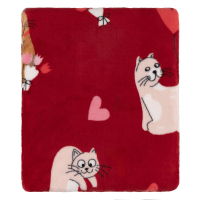 ARDESTO Flannel plaid 160x200cm, 100% polyester, cats with hearts (ART0124PB)