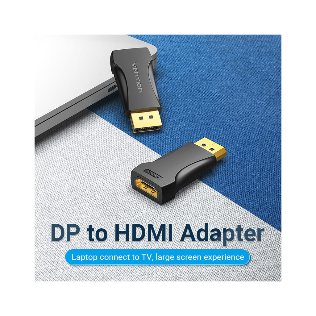 Перехідник DisplayPort M to HDMI F black Vention (HBOB0)
