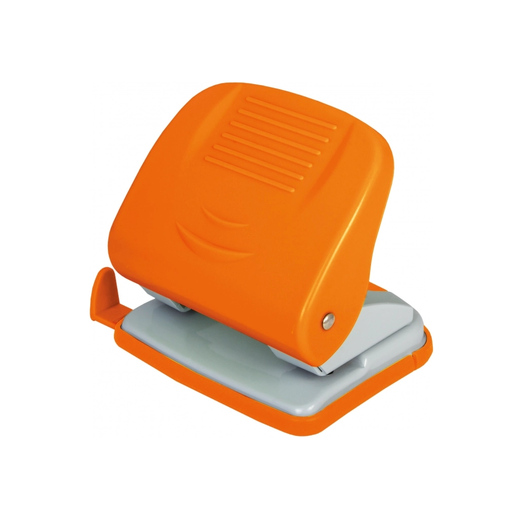 Діркопробивач Economix пластиковий з лінійкою, до 30 аркушів, помаранчевий (E40135-06)