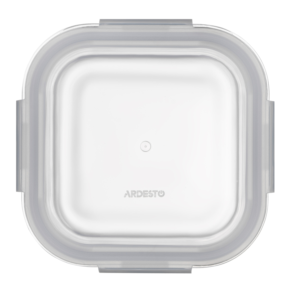 Харчовий контейнер Ardesto Gemini квадратний, 0.8л, боросилікатне скло, прозорий (AR1280BSQ)